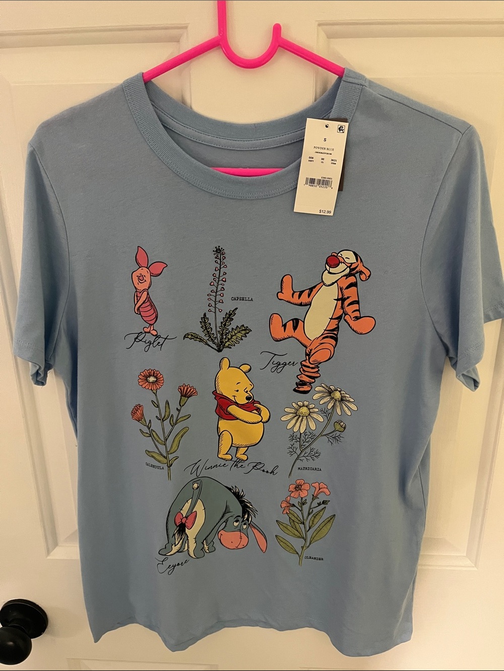 Winnie the Pooh Floral Character Tee - Light Blue